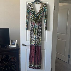 Fun print Long Sleeve Maxi Dress